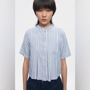 NWT KOTN Amarna Pleated Striped Top Blouse